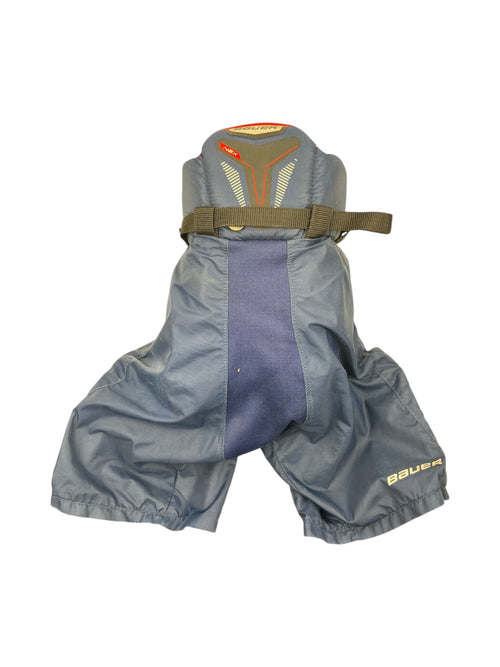 AthleteSwap Bauer NSX Eishockeyhose für Kinder in Blau mit verstellbarem Gürtel und sichtbaren Gebrauchsspuren